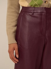 Monsoon Tara Faux Leather Barrel Trousers - Imaginea 4 din 4