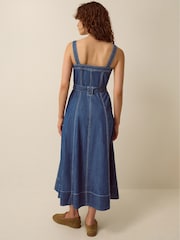 Monsoon Blue Chiara Belted Denim Midi Dress - Image 3 of 6