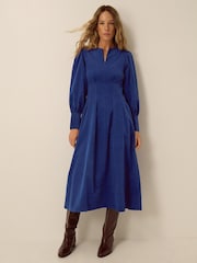 Monsoon Blue Morgan Corduroy Midi Dress - Image 1 of 4