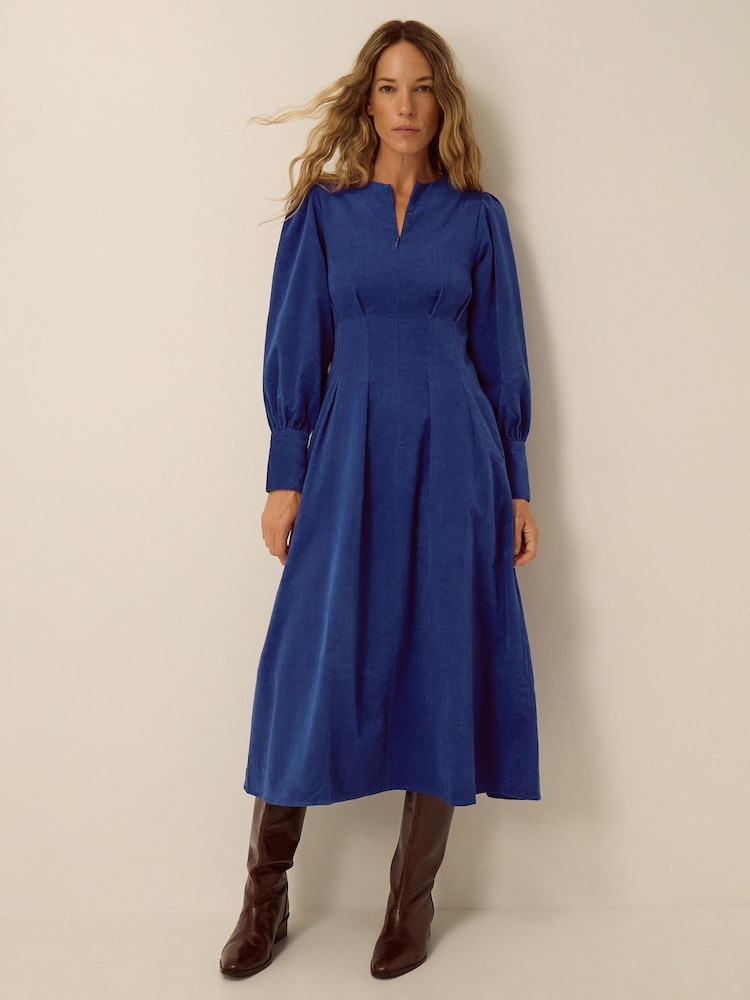 Monsoon Blue Morgan Corduroy Midi Dress - Image 1 of 4 Monsoon Blue Morgan Corduroy Midi Dress - Image 1 of 4