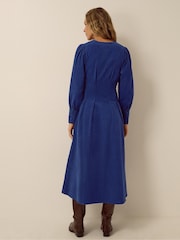 Monsoon Blue Morgan Corduroy Midi Dress - Image 3 of 4