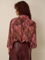 Monsoon Pink Melinda Ruffle Check Shirt - Image 3 of 5