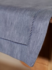 Secret Linen Store French Blue Twill Cotton Linen Table Runner - Image 2 of 3