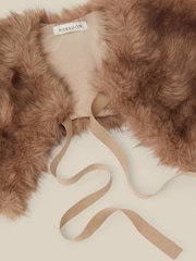 Monsoon Brown Rhi Faux Fur Collar Scarves - Image 3 of 3