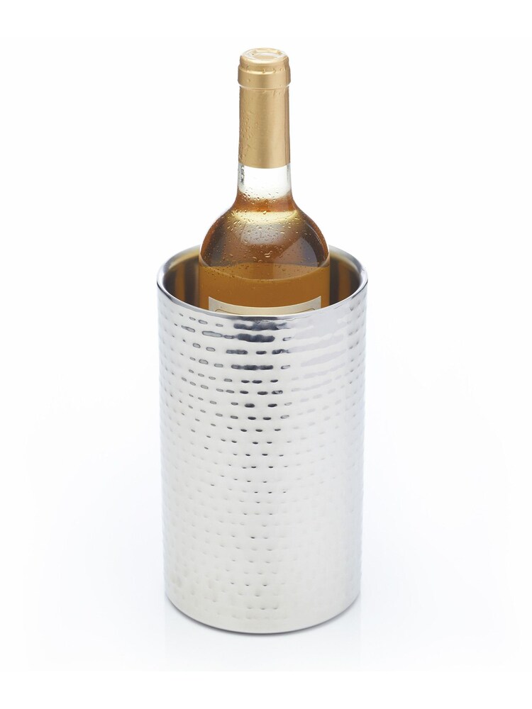 Barcraft Silver Double Walled Hammered Wine Cooler - Image 1 of 2 Barcraft Silver Double Walled Hammered Wine Cooler - Image 1 of 2
