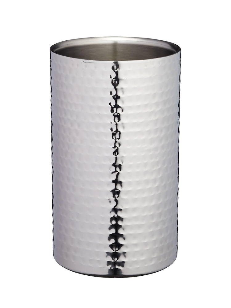 Barcraft Silver Double Walled Hammered Wine Cooler - Image 2 of 2 Barcraft Silver Double Walled Hammered Wine Cooler - Image 2 of 2