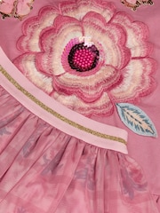 Monsoon Pink Sequin Butterfly Long Sleeve Top & Disco Skirt Set - Image 4 of 4