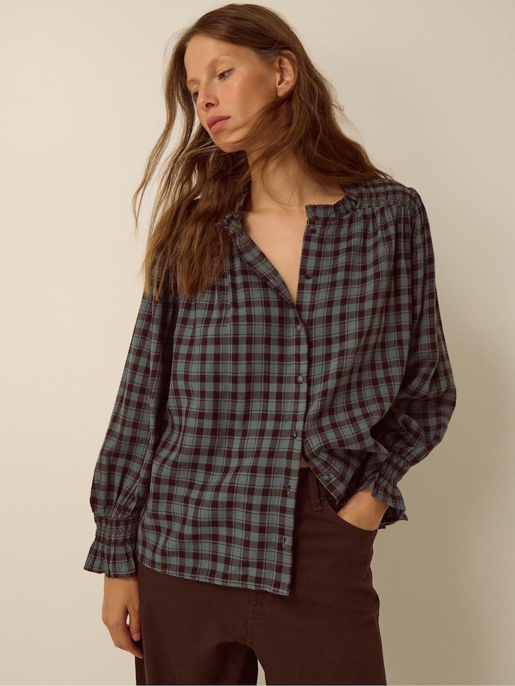 Monsoon Blue Ruby Check Blouse - Image 4 of 4 Monsoon Blue Ruby Check Blouse - Image 4 of 4