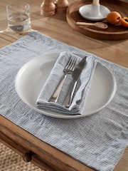 Secret Linen Store French Blue Sid Stripe Linen Placemat - Image 1 of 3