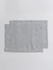 Secret Linen Store French Blue Sid Stripe Linen Placemat - Image 3 of 3
