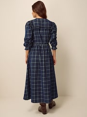 Monsoon Blue Ruth Check Corduroy Midi Dress - Image 2 of 3