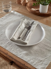 Secret Linen Store Natural Sid Stripe Linen Placemat - Image 1 of 3