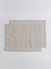 Secret Linen Store Natural Sid Stripe Linen Placemat - Image 3 of 3