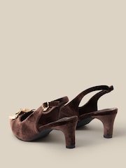 Monsoon Brown Juni Embellished Slingback Heels - Image 3 of 3
