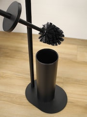Showerdrape Black Aspen Freestanding Toilet Roll Holder and Brush Holder - Image 3 of 4