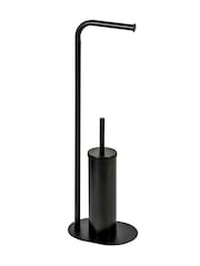 Showerdrape Black Aspen Freestanding Toilet Roll Holder and Brush Holder - Image 4 of 4