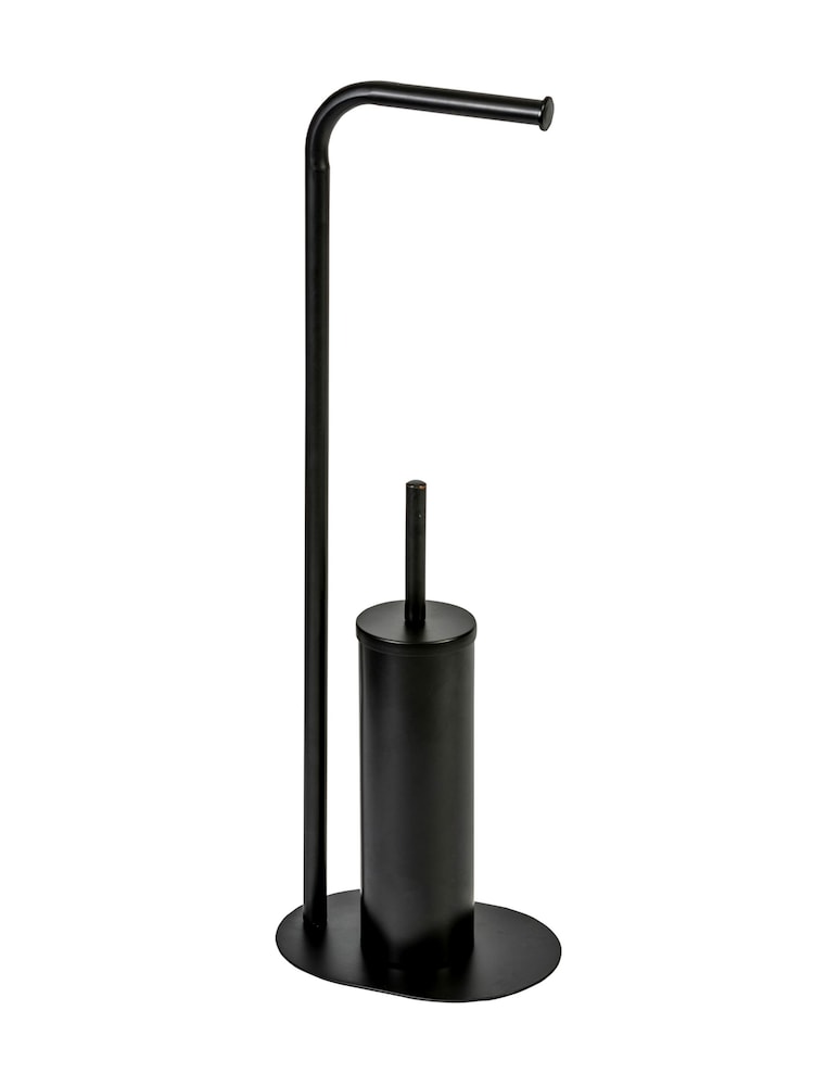 Showerdrape Black Aspen Freestanding Toilet Roll Holder and Brush Holder - Image 4 of 4
