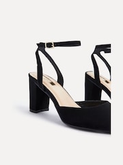 Linzi Black Chrome Carrie Open Back Court Block Heels - Image 4 of 5