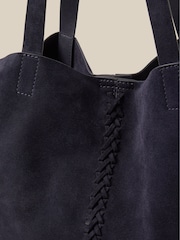 Monsoon Blue Perl Suede Tote Bag - Image 3 of 4