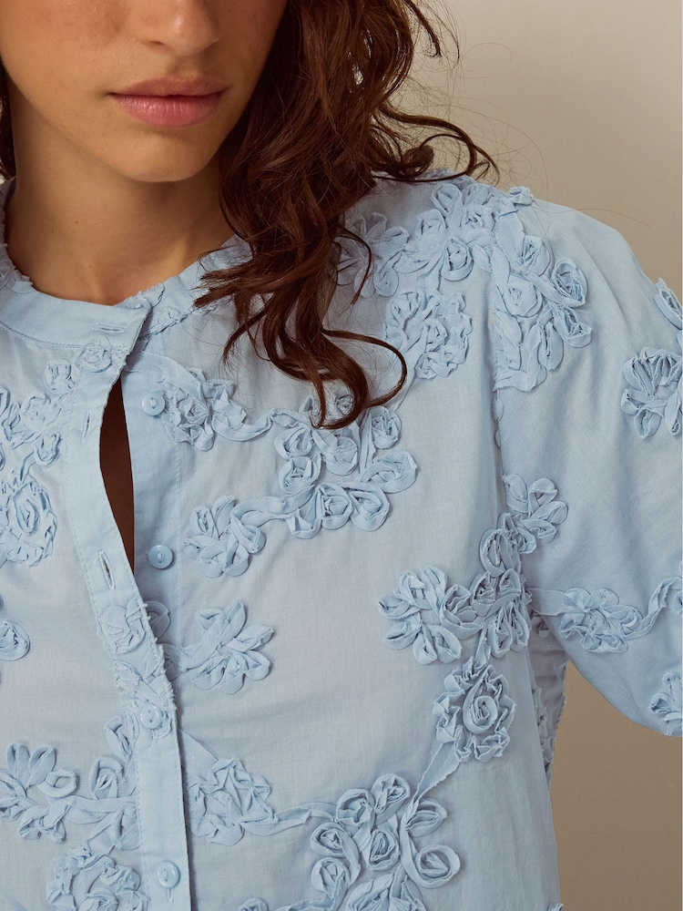 Monsoon Blue Blair Floral Appliqué Blouse - Image 2 of 4 Monsoon Blue Blair Floral Appliqué Blouse - Image 2 of 4