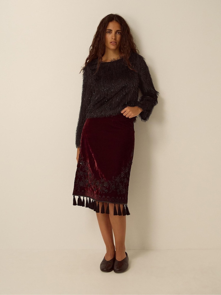 Monsoon Black Tessa Long Sleeve Fringe Top - Image 5 of 5 Monsoon Black Tessa Long Sleeve Fringe Top - Image 5 of 5