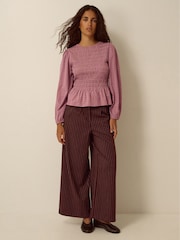 Monsoon Charli Check Smocked Jersey Top - Slika 4 iz 4