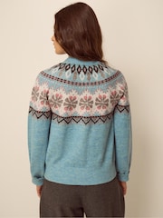 Monsoon Blue Fen Fair Isle Cardigan - Image 2 of 3