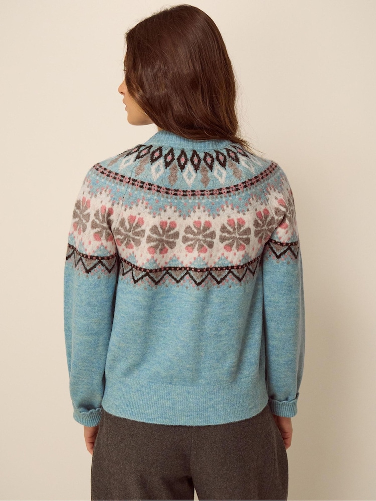 Monsoon Blue Fen Fair Isle Cardigan - Image 2 of 3 Monsoon Blue Fen Fair Isle Cardigan - Image 2 of 3
