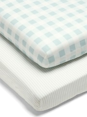Mamas & Papas x Laura Ashley 2 Pack Gingham Gingham Fitted Cot Bed Sheets - Image 5 of 8
