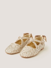 Monsoon Gold Sequin Mary Jane Ballet Flats - Image 1 of 3