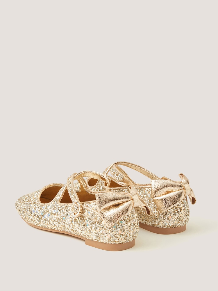 Monsoon Gold Sequin Mary Jane Ballet Flats - Image 3 of 3 Monsoon Gold Sequin Mary Jane Ballet Flats - Image 3 of 3