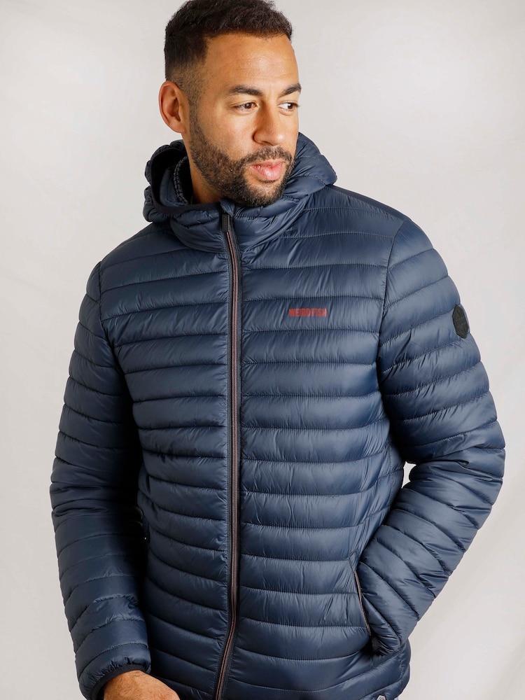 Weird Fish Blue Flete Lightweight Showerproof Padded Jacket - Image 9 of 9 Weird Fish Blue Flete Lightweight Showerproof Padded Jacket - Image 9 of 9