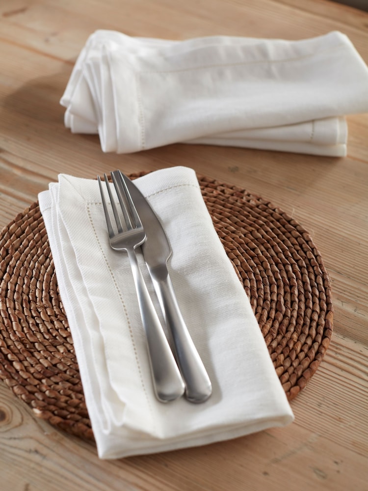 Secret Linen Store Off White Twill Cotton Linen Napkin - Image 1 of 3 Secret Linen Store Off White Twill Cotton Linen Napkin - Image 1 of 3