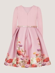 Monsoon Pink Anoushka Long Sleeve Floral Party Dress - Image 3 of 4