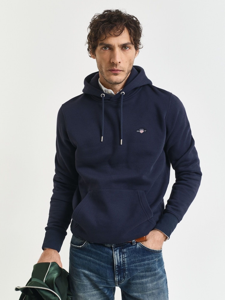 Azul noche - Sin cierres - GANT Regular Shield Sudadera con capucha de cremallera completa - Imagen 1 de 5 Azul noche - Sin cierres - GANT Regular Shield Sudadera con capucha de cremallera completa - Imagen 1 de 5