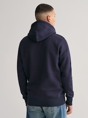 Azul marinho - GANT Regular Fit Shield Logo Hoodie - Imagem 2 de 4