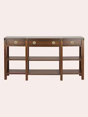 Laura Ashley Dark Chestnut Balmoral 3 Drawer Triple Console Table - Image 5 of 5