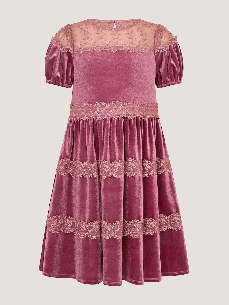 Monsoon Robe de fête Freda en velours et dentelle - Image 2 de 4