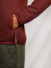 Weird Fish Red Turlock Recycled 1/4 Zip Bonded Fleece - Image 5 of 8