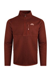 Weird Fish Red Turlock Recycled 1/4 Zip Bonded Fleece - Image 7 of 8