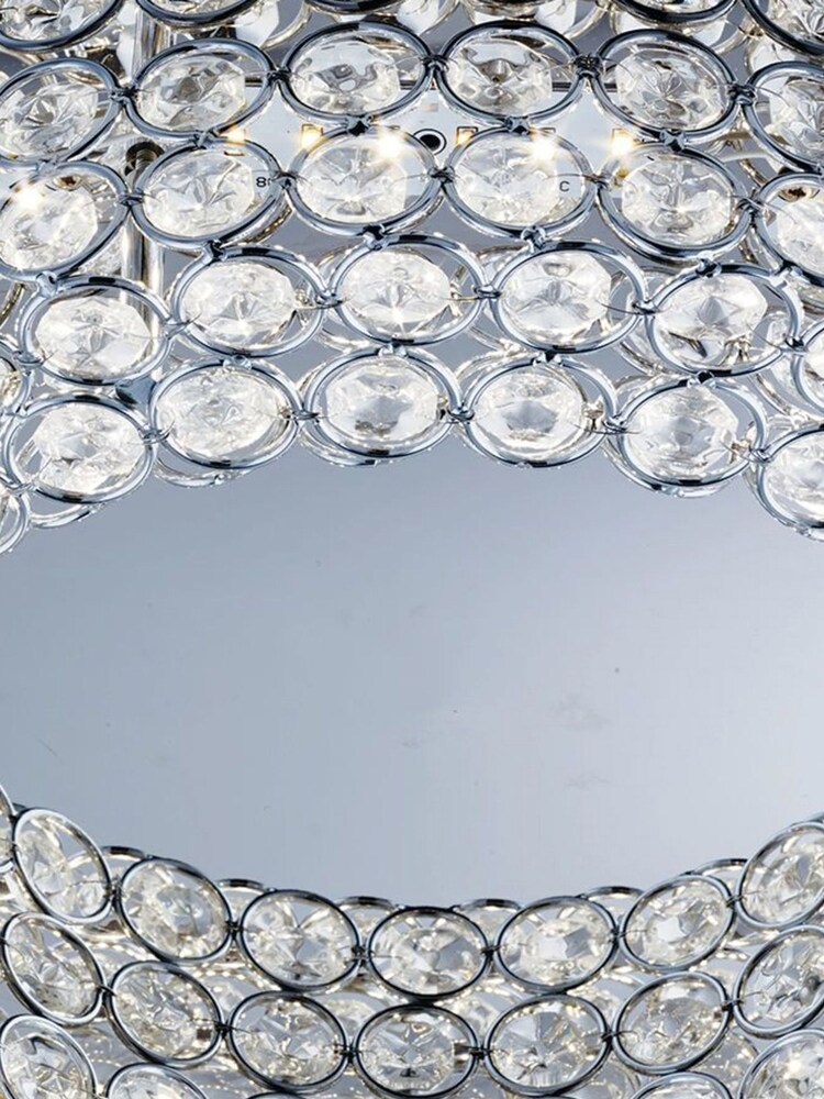 Searchlight Chrome Musk Chrome Crystal LED Flush Ceiling Light - Image 2 of 6