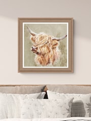 Artko Brown Blonde Highland Cow by Charlotte Oakley Framed Art - Image 1 of 3