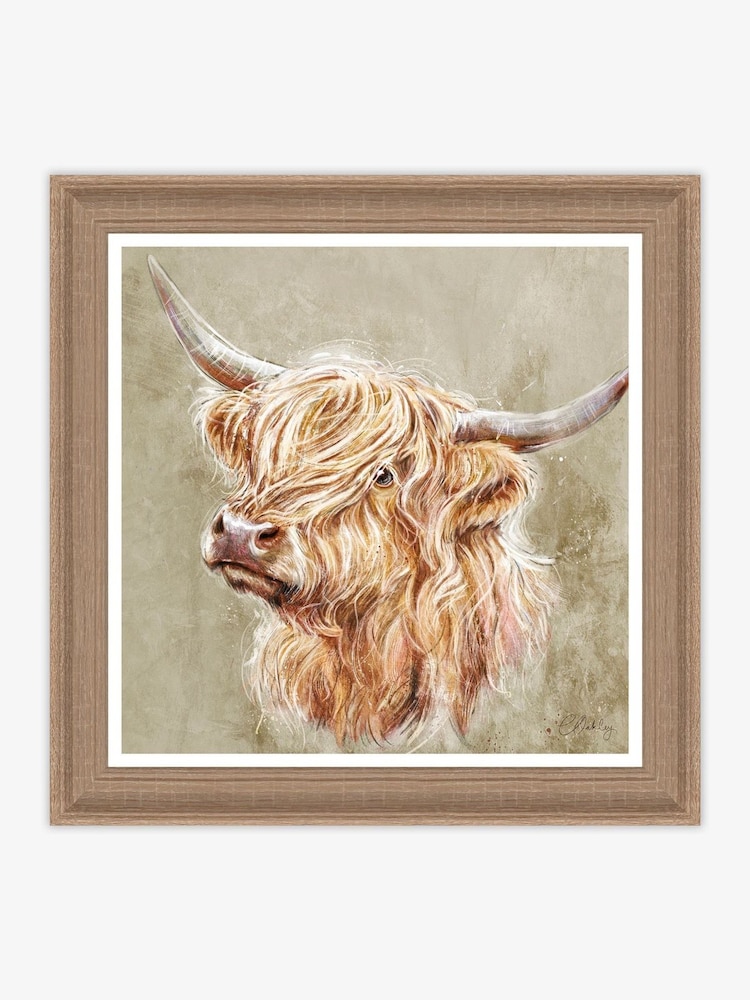 Artko Brown Blonde Highland Cow by Charlotte Oakley Framed Art - Image 2 of 3