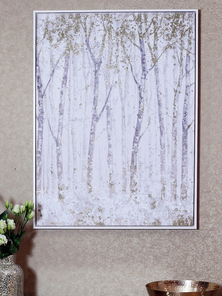 Arthouse Natural Glitter Trees Capped Canvas - Image 1 of 3
