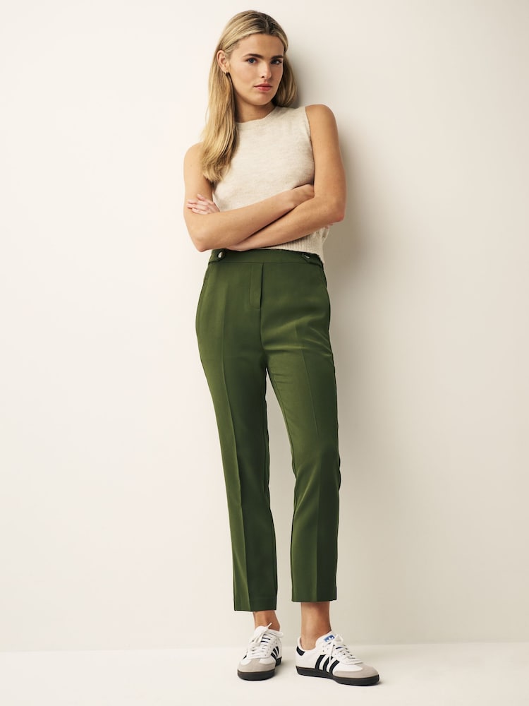 Grün - Hose in Straight Fit mit Gummizug hinten - Bild 2 von 6