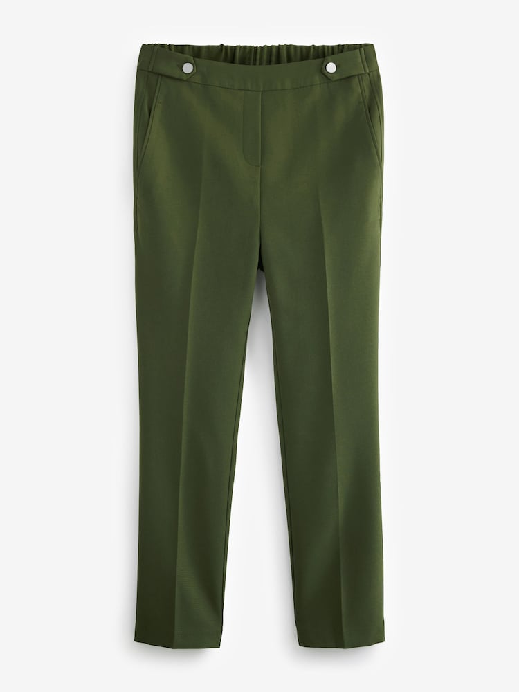 Green Tailored Elastic Back Straight Leg Trousers - Image 5 of 6
