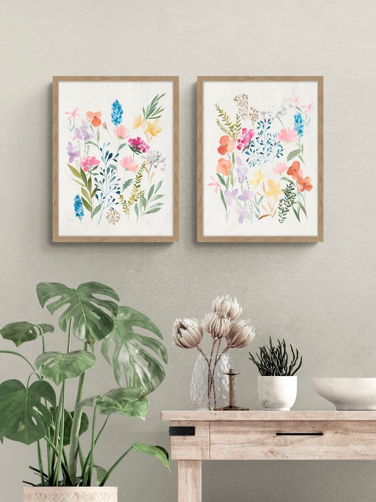 Artko Set of 2 Cream Blossom Springtime By Hannah Dawson Framed Arts - Image 1 of 3 Artko Set of 2 Cream Blossom Springtime By Hannah Dawson Framed Arts - Image 1 of 3