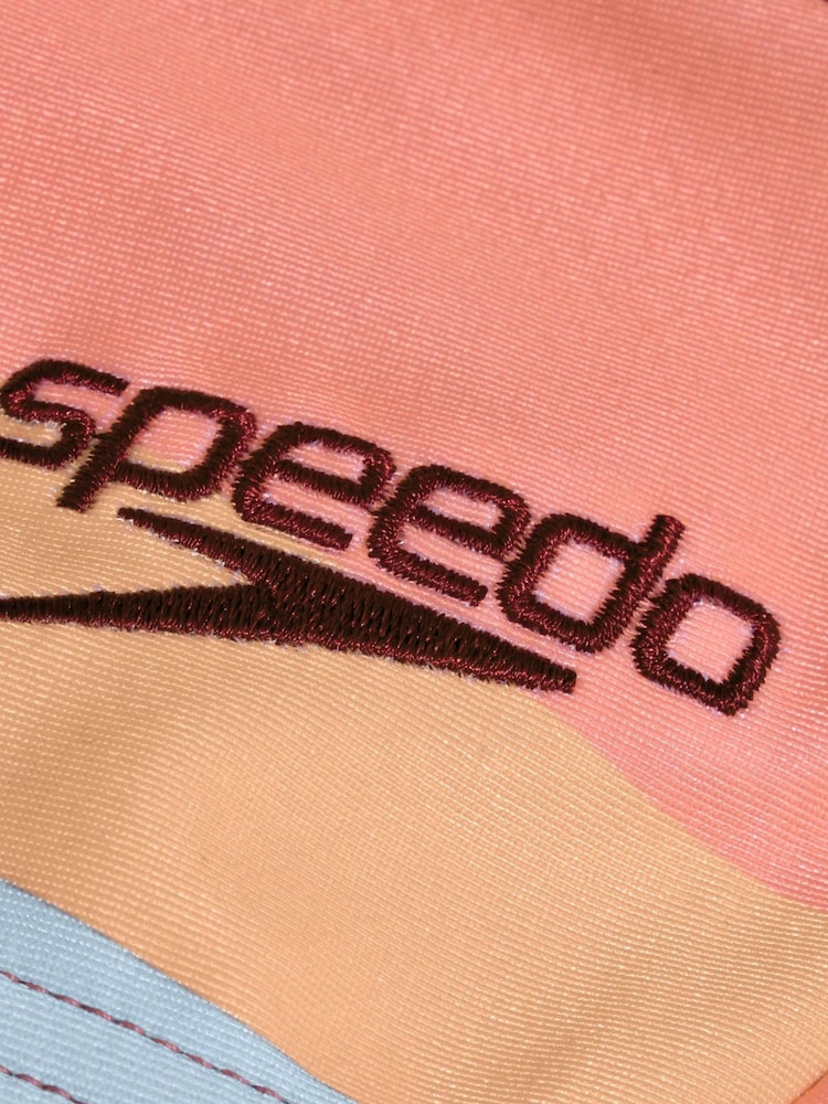 Speedo Womens Orange Printed Adjustable Thinstrap 2 Piece Swimsuit - Image 10 of 10
