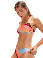 Speedo Womens Orange Printed Adjustable Thinstrap 2 Piece Swimsuit - Image 6 of 10