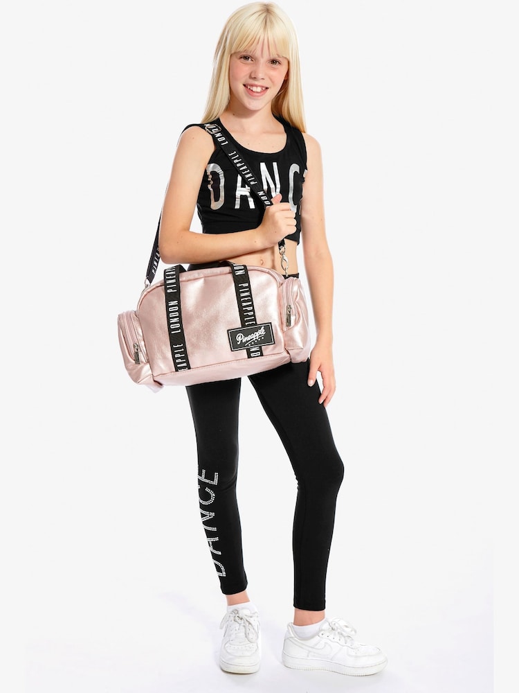 Pineapple Rose Gold Pink Holdall Dance Kit Bag - Image 2 of 4